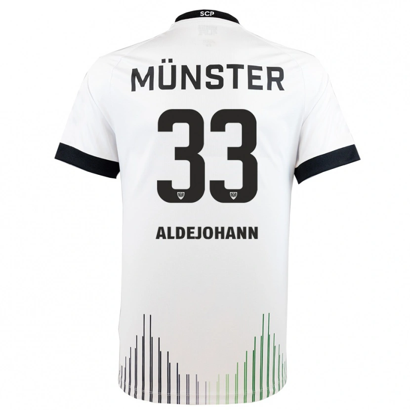 Danxen Uomo Maglia Sören Aldejohann #33 Bianco Nero Kit Gara Away 2025/26 Maglietta