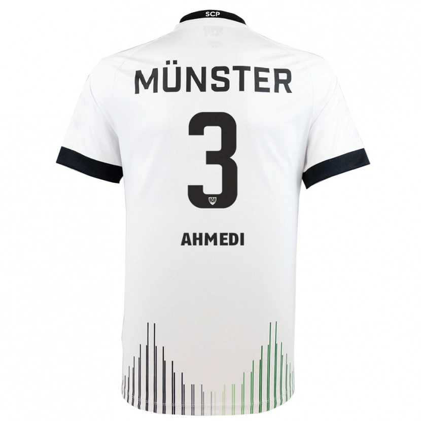 Danxen Uomo Maglia Valon Ahmedi #3 Bianco Nero Kit Gara Away 2025/26 Maglietta