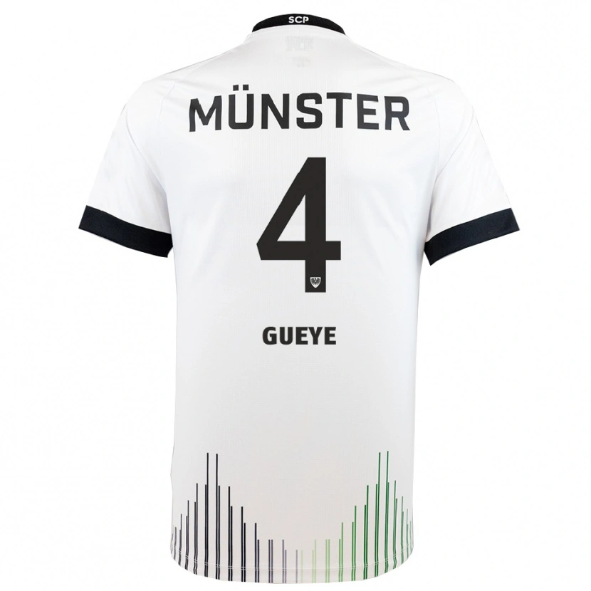 Danxen Uomo Maglia Tidiane Gueye #4 Bianco Nero Kit Gara Away 2025/26 Maglietta