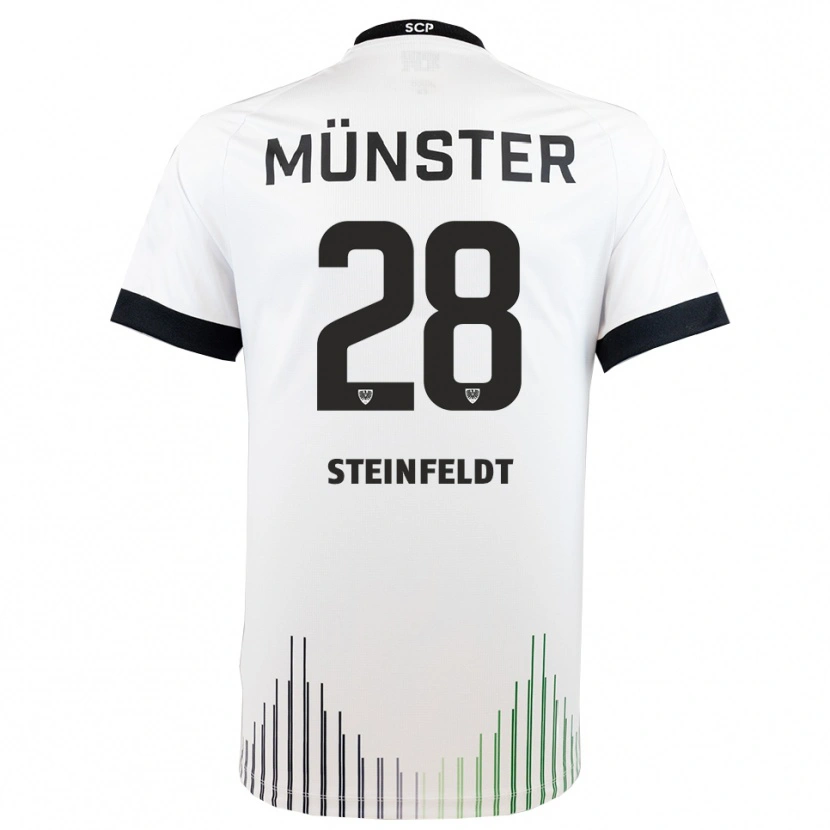 Danxen Uomo Maglia Luca Steinfeldt #28 Bianco Nero Kit Gara Away 2025/26 Maglietta