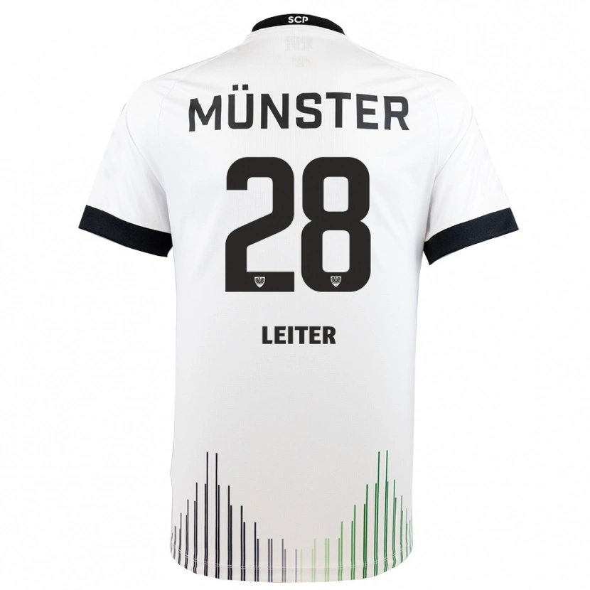 Danxen Uomo Maglia Ben Leiter #28 Bianco Nero Kit Gara Away 2025/26 Maglietta