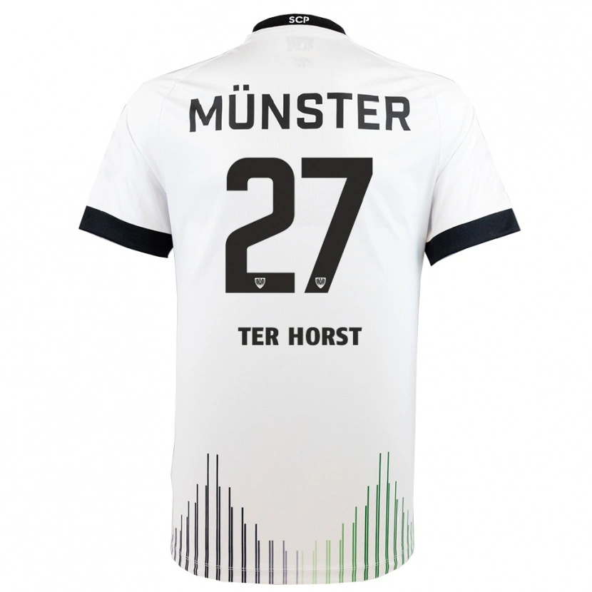 Danxen Uomo Maglia Jano Ter Horst #27 Bianco Nero Kit Gara Away 2025/26 Maglietta