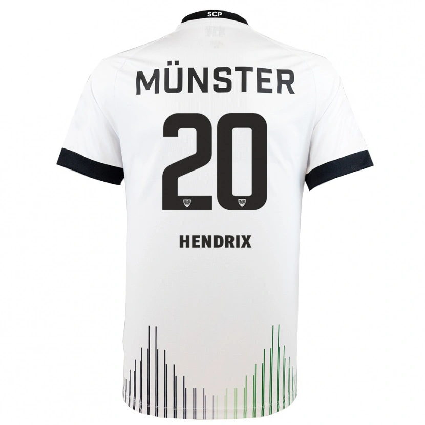 Danxen Uomo Maglia Jorrit Hendrix #20 Bianco Nero Kit Gara Away 2025/26 Maglietta