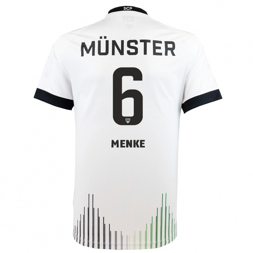 Danxen Uomo Maglia Ben Menke #6 Bianco Nero Kit Gara Away 2025/26 Maglietta