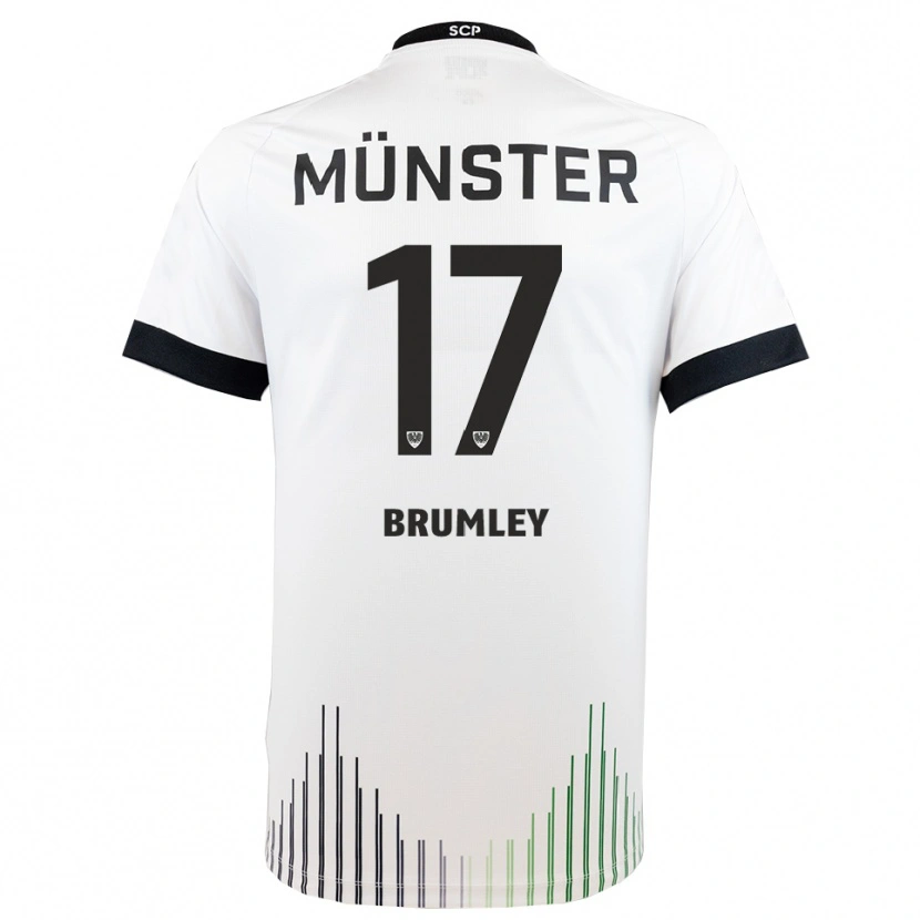 Danxen Uomo Maglia Florian Brumley #17 Bianco Nero Kit Gara Away 2025/26 Maglietta