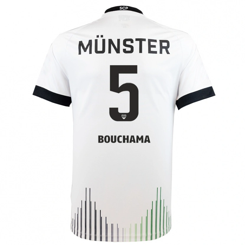 Danxen Uomo Maglia Yassine Bouchama #5 Bianco Nero Kit Gara Away 2025/26 Maglietta