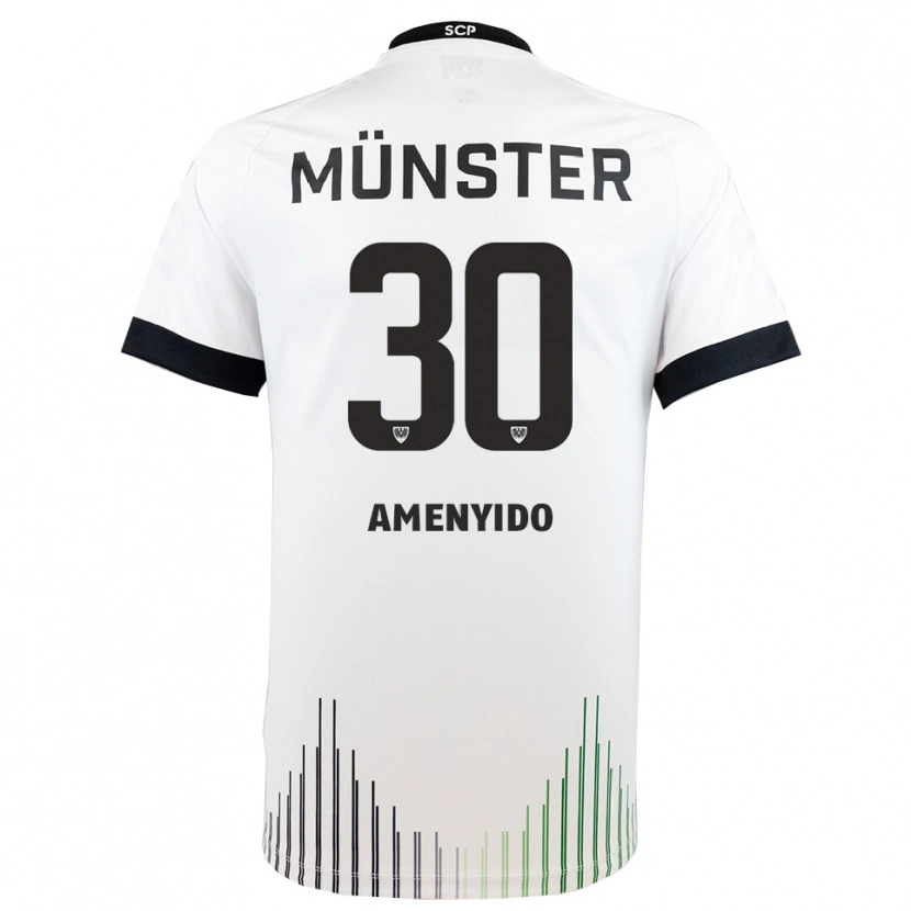 Danxen Uomo Maglia Etienne Amenyido #30 Bianco Nero Kit Gara Away 2025/26 Maglietta