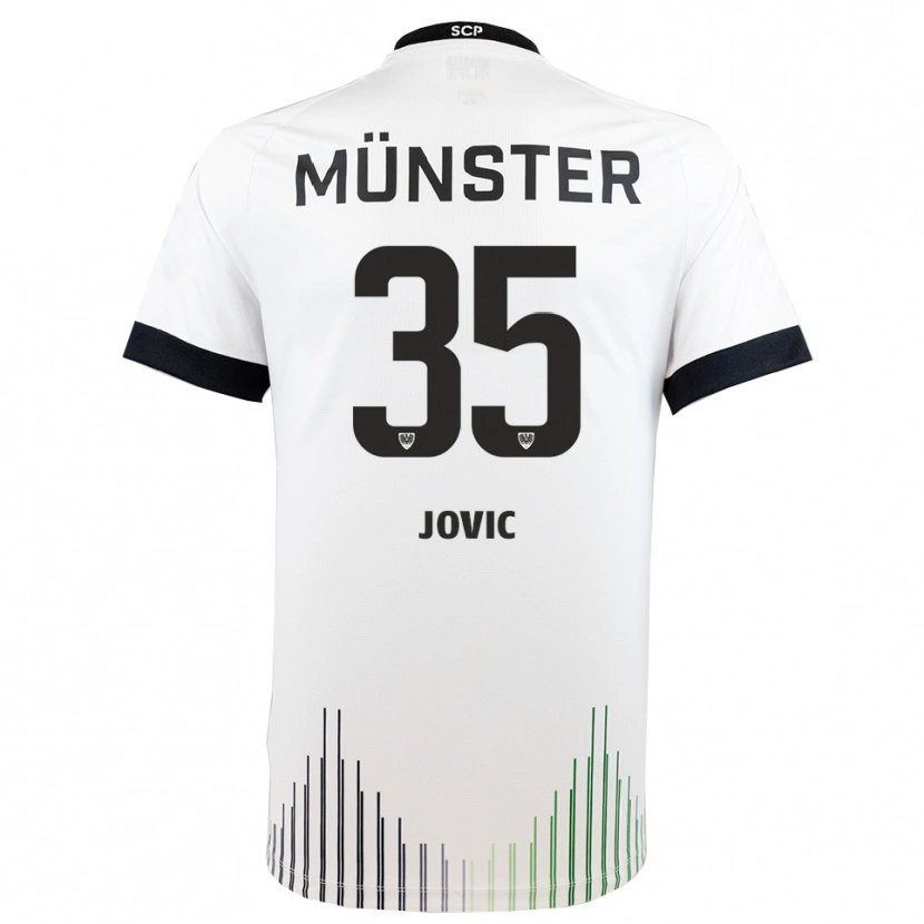Danxen Uomo Maglia Jovan Jovic #35 Bianco Nero Kit Gara Away 2025/26 Maglietta