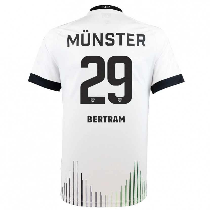 Danxen Uomo Maglia Mats Bertram #29 Bianco Nero Kit Gara Away 2025/26 Maglietta