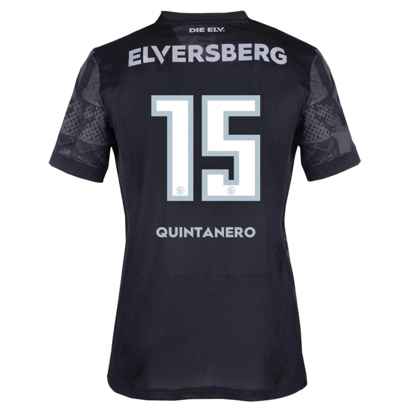 Danxen Uomo Maglia Paula Cochlovius Quintanero #15 Nero Grigio Kit Gara Away 2025/26 Maglietta