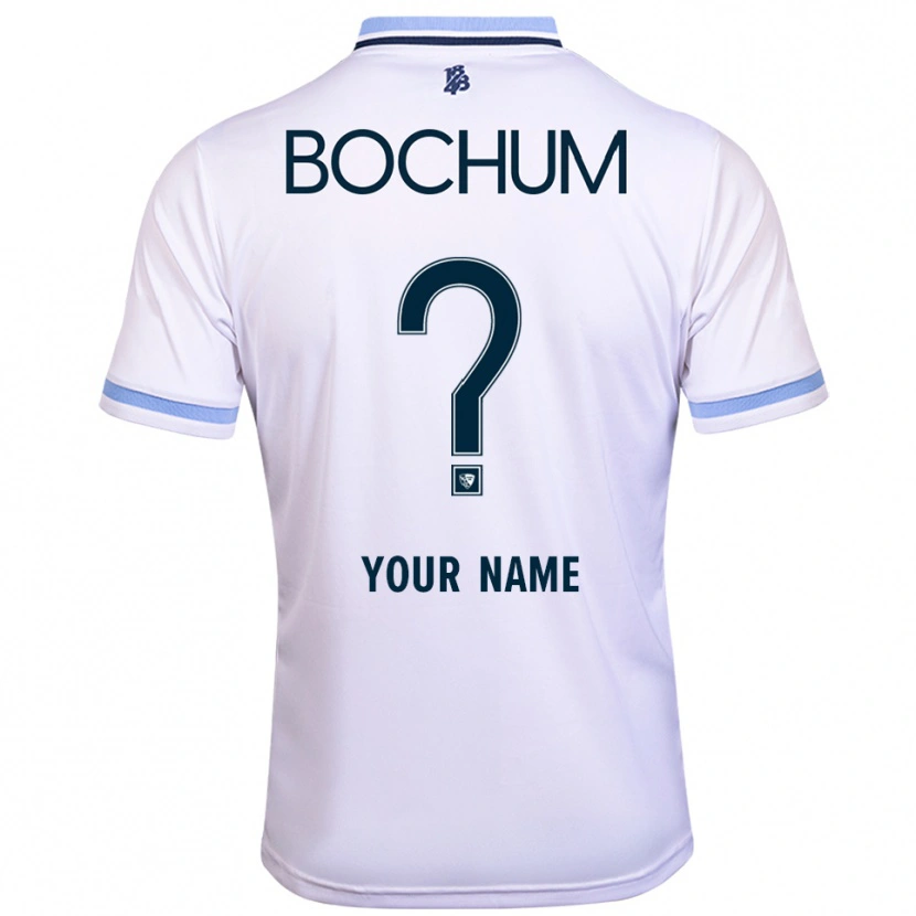 Danxen Uomo Maglia Il Tuo Nome #0 Bianco Azzurro Kit Gara Away 2025/26 Maglietta