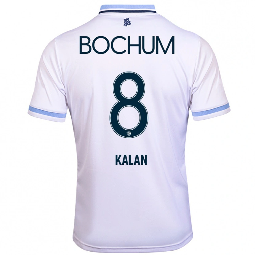 Danxen Uomo Maglia Nail Kalan #8 Bianco Azzurro Kit Gara Away 2025/26 Maglietta