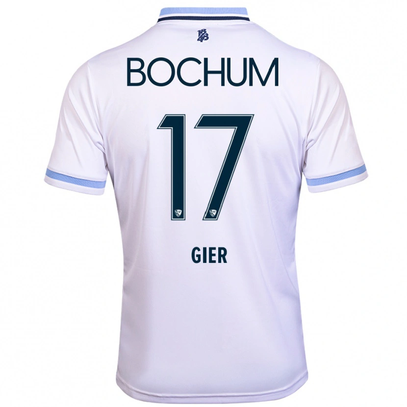 Danxen Uomo Maglia Madeline Gier #17 Bianco Azzurro Kit Gara Away 2025/26 Maglietta