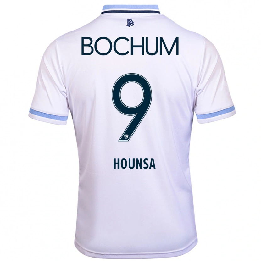 Danxen Uomo Maglia Eligius Hounsa #9 Bianco Azzurro Kit Gara Away 2025/26 Maglietta