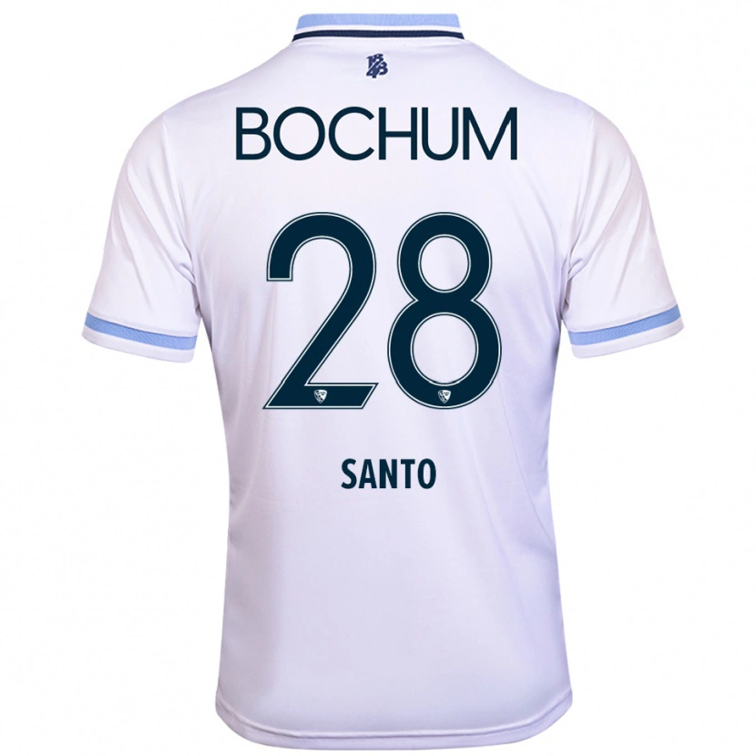Danxen Uomo Maglia Lumiere Santo #28 Bianco Azzurro Kit Gara Away 2025/26 Maglietta