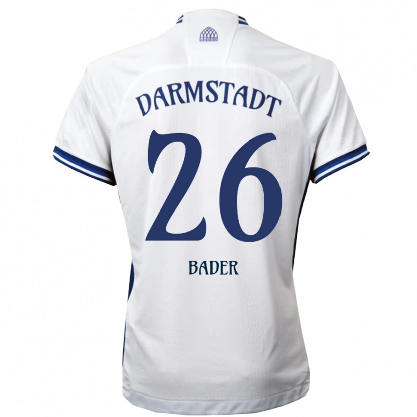 Danxen Uomo Maglia Matthias Bader #26 Bianco Blu Kit Gara Away 2025/26 Maglietta
