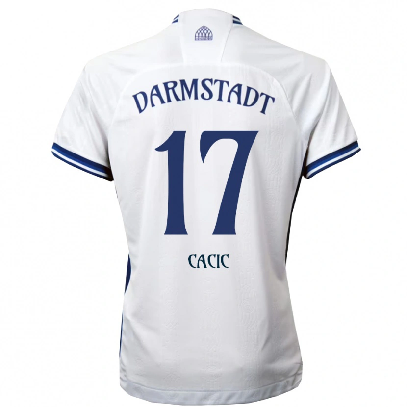 Danxen Uomo Maglia Antonio Cacic #17 Bianco Blu Kit Gara Away 2025/26 Maglietta