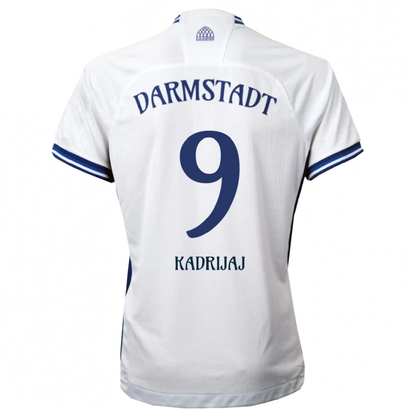 Danxen Uomo Maglia Smail Kadrijaj #9 Bianco Blu Kit Gara Away 2025/26 Maglietta
