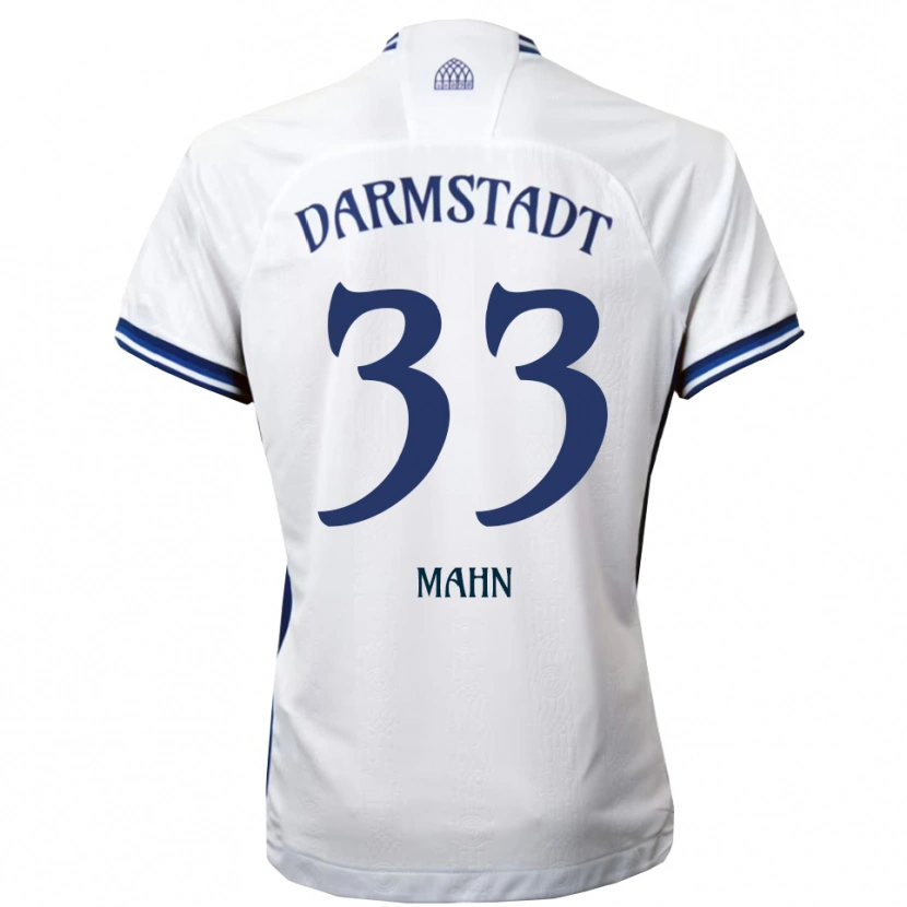 Danxen Uomo Maglia Jeremy Mahn #33 Bianco Blu Kit Gara Away 2025/26 Maglietta