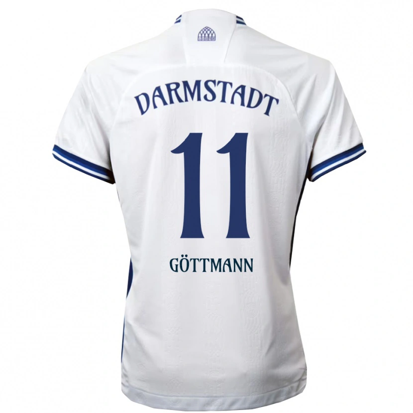 Danxen Uomo Maglia Levin Göttmann #11 Bianco Blu Kit Gara Away 2025/26 Maglietta