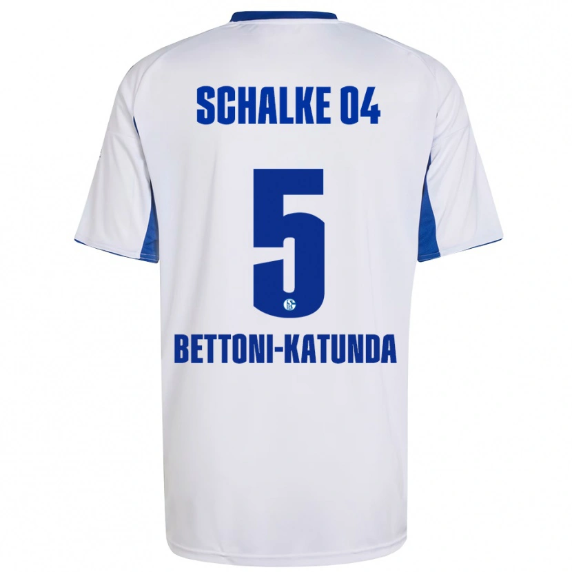 Danxen Uomo Maglia Claudio Bettoni-Katunda #5 Bianco Blu Kit Gara Away 2025/26 Maglietta