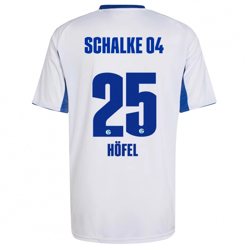 Danxen Uomo Maglia Luca Höfel #25 Bianco Blu Kit Gara Away 2025/26 Maglietta