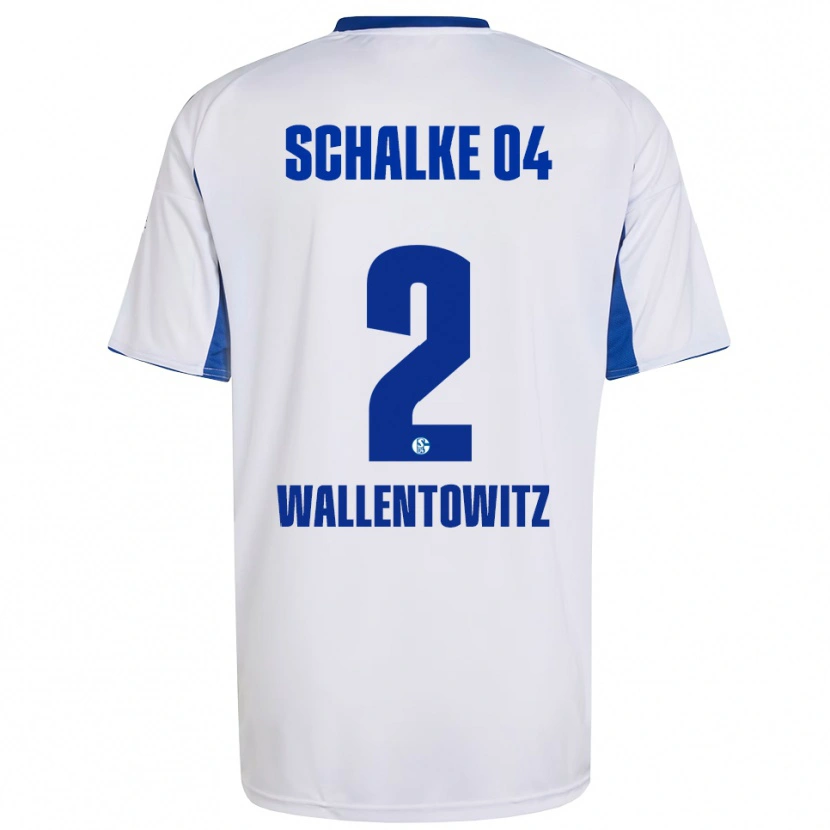 Danxen Uomo Maglia Mika Wallentowitz #2 Bianco Blu Kit Gara Away 2025/26 Maglietta