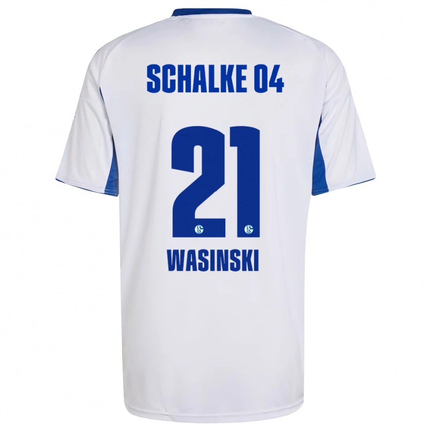 Danxen Uomo Maglia Martin Wasinski #21 Bianco Blu Kit Gara Away 2025/26 Maglietta