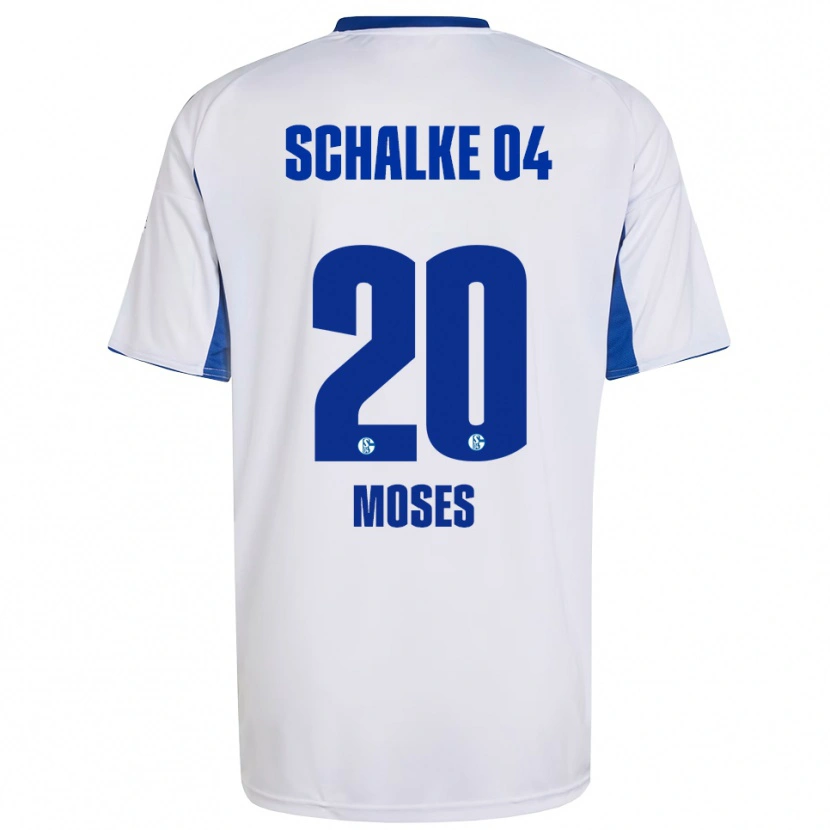 Danxen Uomo Maglia Jennifer Moses #20 Bianco Blu Kit Gara Away 2025/26 Maglietta