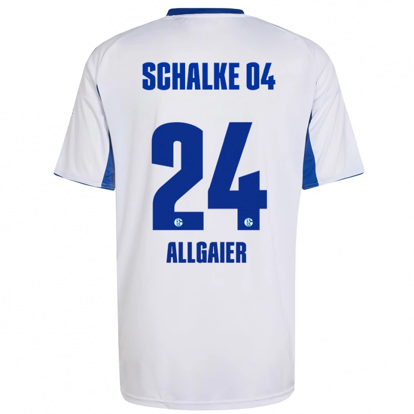Danxen Uomo Maglia Felix Allgaier #24 Bianco Blu Kit Gara Away 2025/26 Maglietta