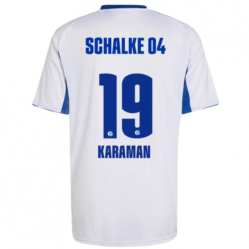 Danxen Uomo Maglia Kenan Karaman #19 Bianco Blu Kit Gara Away 2025/26 Maglietta