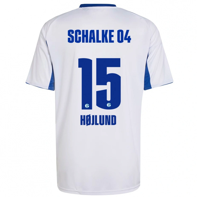 Danxen Uomo Maglia Emil Højlund #15 Bianco Blu Kit Gara Away 2025/26 Maglietta