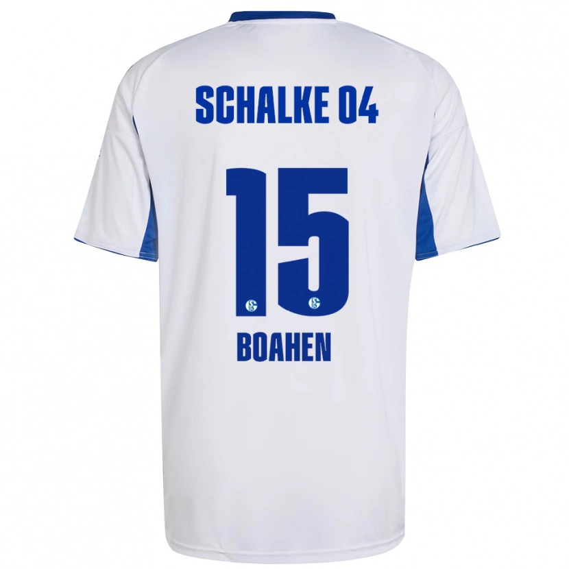 Danxen Uomo Maglia Tracy Boahen #15 Bianco Blu Kit Gara Away 2025/26 Maglietta