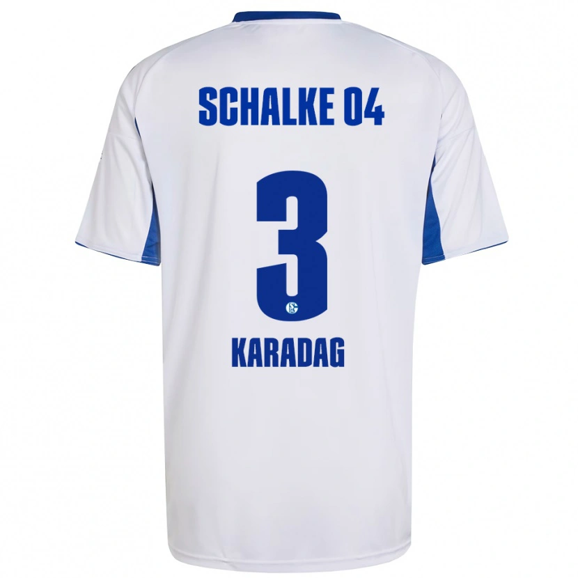Danxen Uomo Maglia Meltem Karadag #3 Bianco Blu Kit Gara Away 2025/26 Maglietta