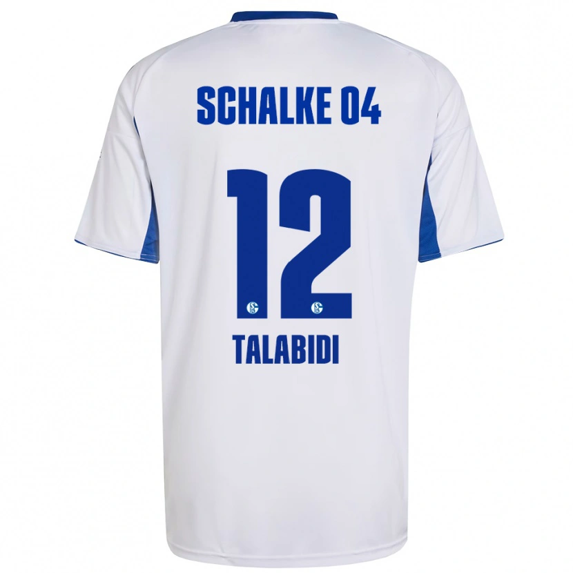 Danxen Uomo Maglia Malik Talabidi #12 Bianco Blu Kit Gara Away 2025/26 Maglietta