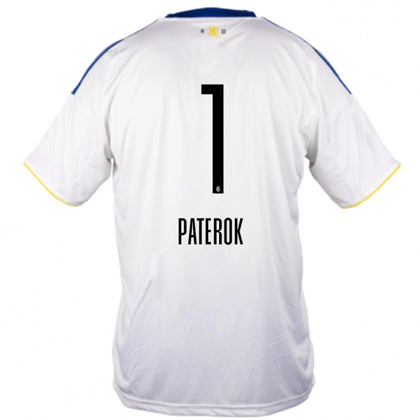 Danxen Uomo Maglia Tim Paterok #1 Bianco Blu Giallo Kit Gara Away 2025/26 Maglietta