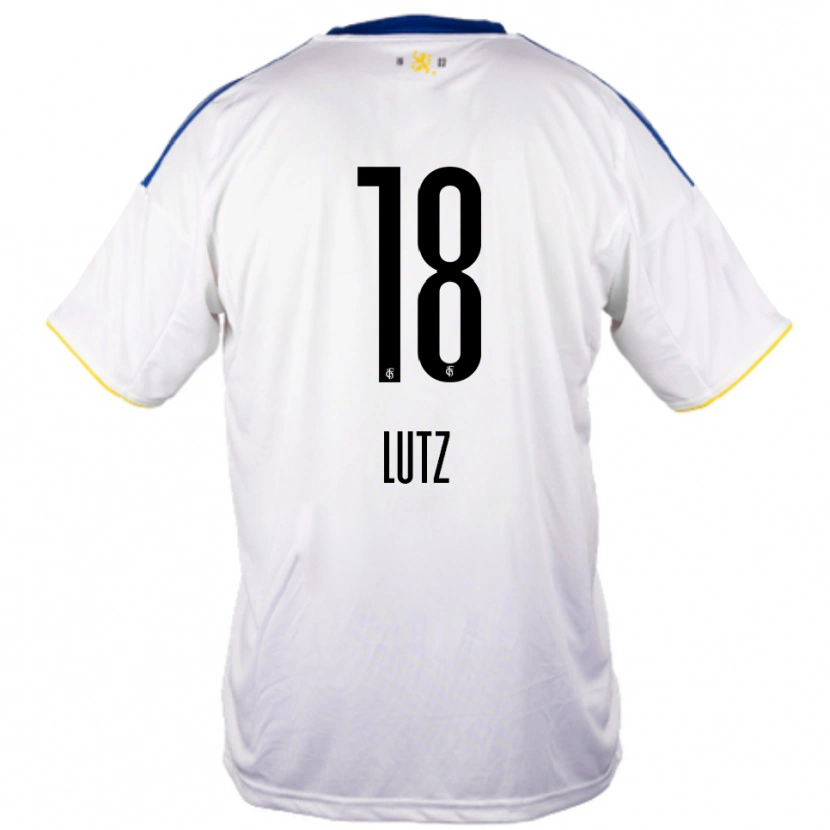 Danxen Uomo Maglia Moritz Lutz #18 Bianco Blu Giallo Kit Gara Away 2025/26 Maglietta