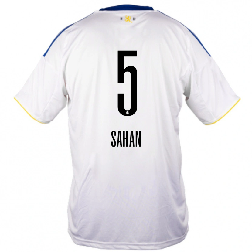 Danxen Uomo Maglia Vakkas Sahan #5 Bianco Blu Giallo Kit Gara Away 2025/26 Maglietta