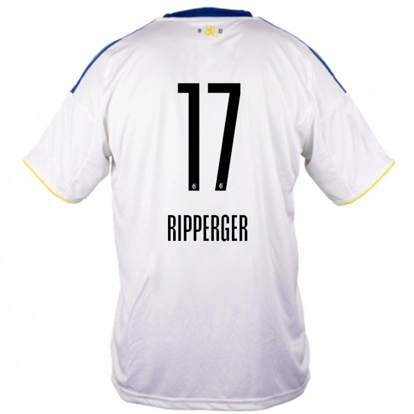 Danxen Uomo Maglia Lena Ripperger #17 Bianco Blu Giallo Kit Gara Away 2025/26 Maglietta