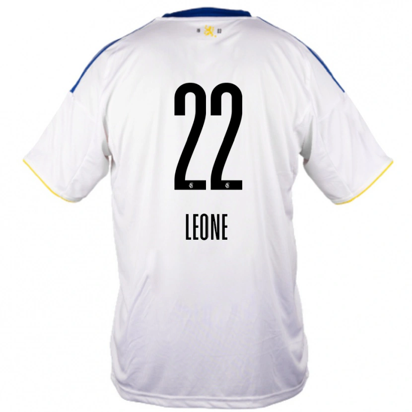 Danxen Uomo Maglia Vincent Leone #22 Bianco Blu Giallo Kit Gara Away 2025/26 Maglietta