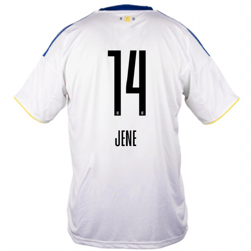 Danxen Uomo Maglia Maximilian Jene #14 Bianco Blu Giallo Kit Gara Away 2025/26 Maglietta