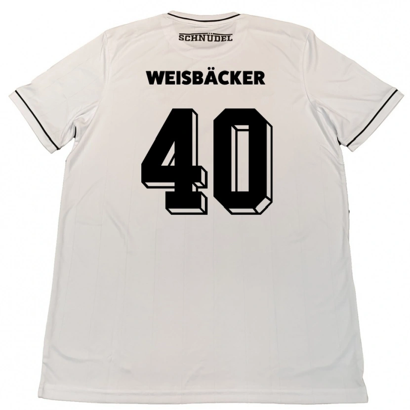 Danxen Uomo Maglia Maximilian Weisbäcker #40 Bianco Nero Kit Gara Away 2025/26 Maglietta