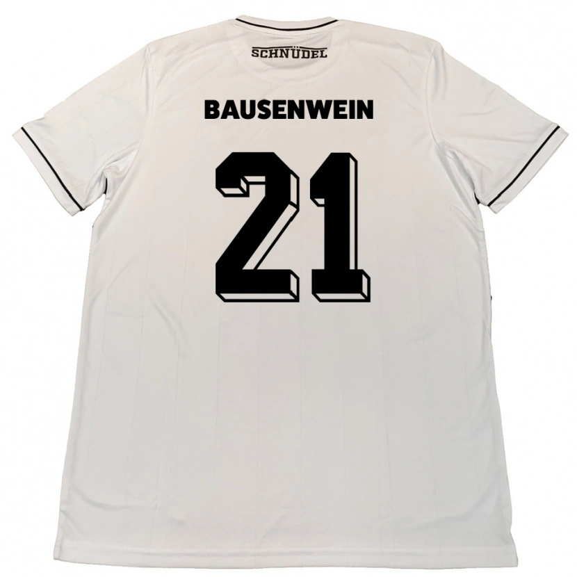 Danxen Uomo Maglia Lauris Bausenwein #21 Bianco Nero Kit Gara Away 2025/26 Maglietta