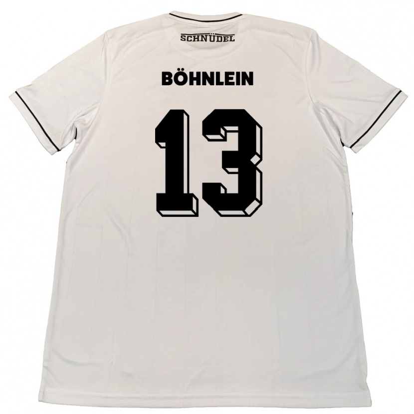 Danxen Uomo Maglia Kristian Böhnlein #13 Bianco Nero Kit Gara Away 2025/26 Maglietta