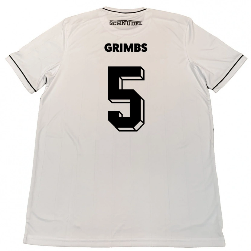 Danxen Uomo Maglia Nico Grimbs #5 Bianco Nero Kit Gara Away 2025/26 Maglietta