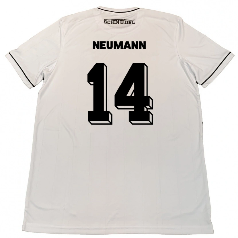 Danxen Uomo Maglia Felix Neumann #14 Bianco Nero Kit Gara Away 2025/26 Maglietta