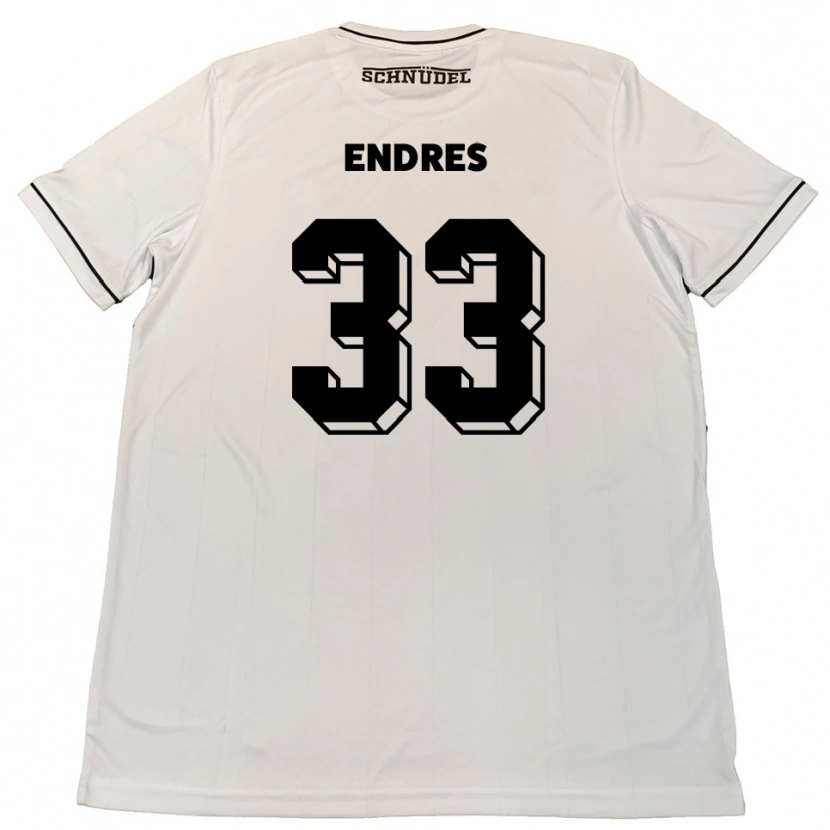 Danxen Uomo Maglia Joshua Endres #33 Bianco Nero Kit Gara Away 2025/26 Maglietta