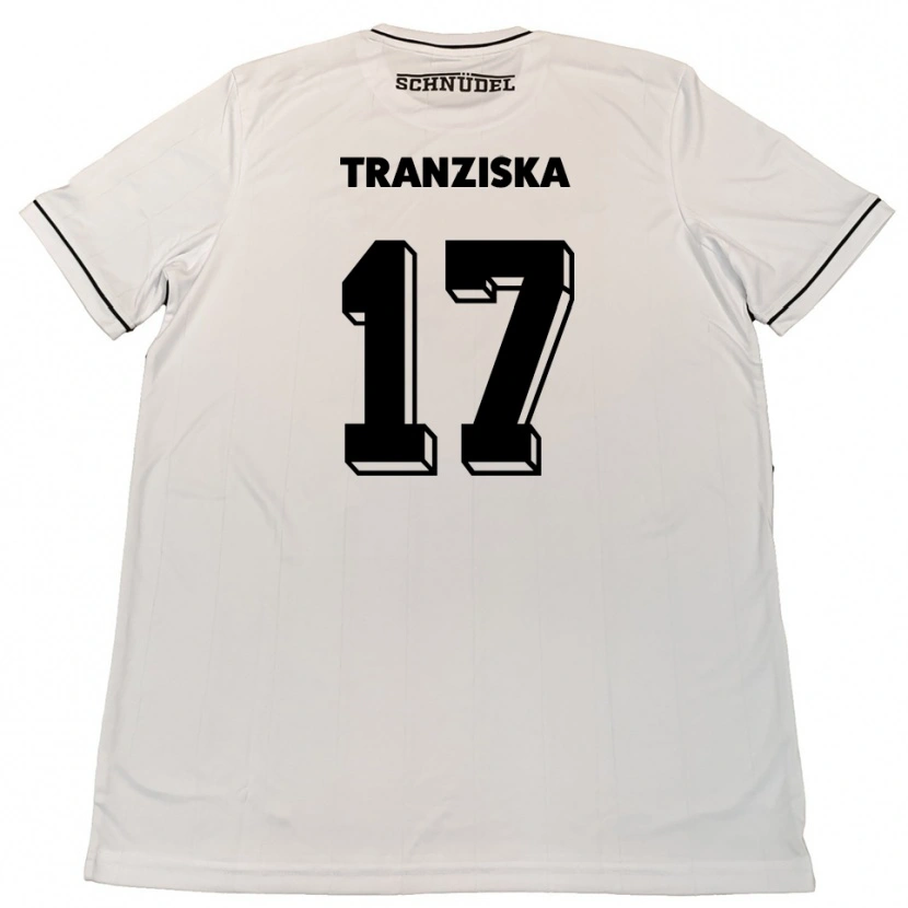 Danxen Uomo Maglia Jakob Tranziska #17 Bianco Nero Kit Gara Away 2025/26 Maglietta
