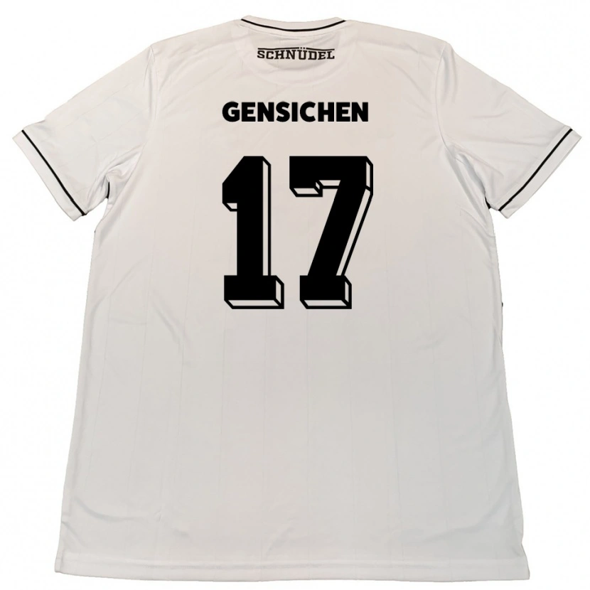 Danxen Uomo Maglia Tim Gensichen #17 Bianco Nero Kit Gara Away 2025/26 Maglietta