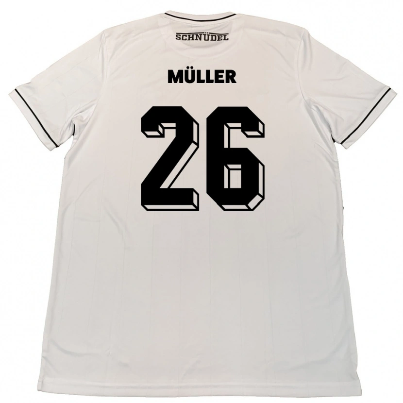 Danxen Uomo Maglia Maro Müller #26 Bianco Nero Kit Gara Away 2025/26 Maglietta